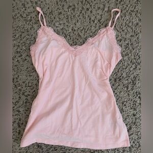 [SOLD] Pink Lace Trim Cami Tank